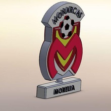 monarchs desk decoration logo sports team monarcas morelia udg udeg mexico jalisco soccer guadalajara university lions black 3d print model - Mito3D