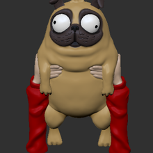 monchi-derpy pug connected stl 3d printing art monchi kids sony movie model cute dog 3d print model - Mito3D