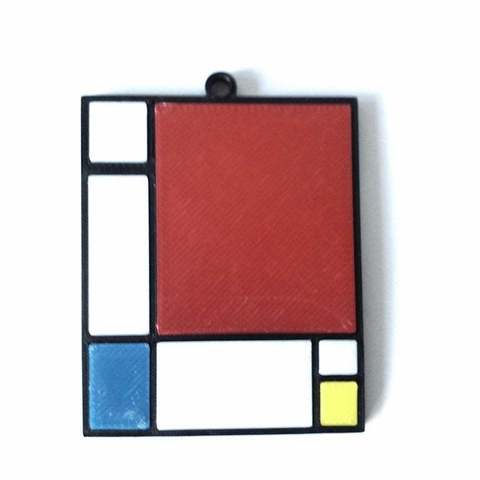 mondrian llavero.la joyería.llaveros 3D print model - Mito3D