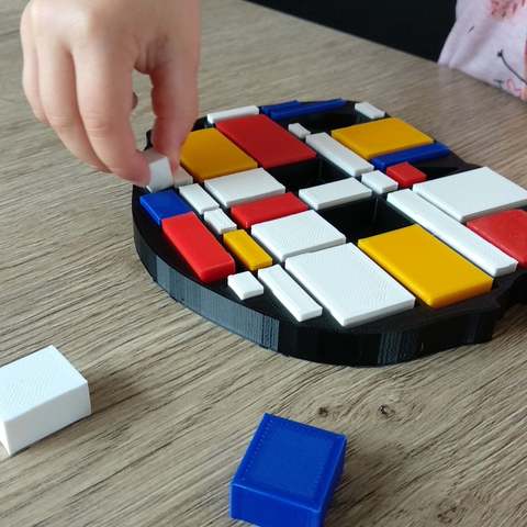 mondrian puzzle gioco i di dagoma 3D print model - Mito3D