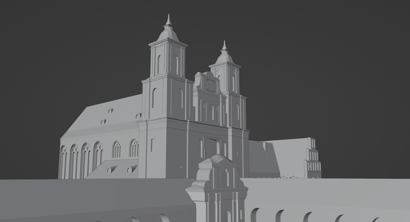 monasterio Iglesia monje arquitectura 3d print model - Mito3D