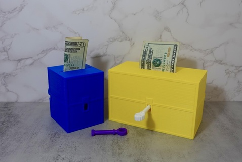 money bank box chest key lock Tools mysticmesh3d treasure mmo mmorpg print in place piggy 3d print model - Mito3D