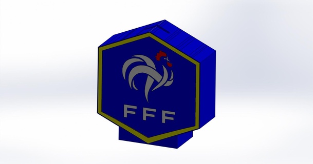 argent boîte ration fran aise Football fff Accueil maison porcin banque football France équipe français fédération 3d print model - Mito3D