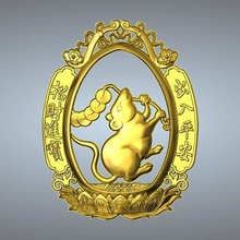 money chinese zodiac jewelry pendant 3d print model - Mito3D