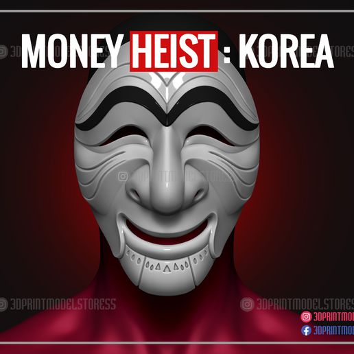 dinheiro roubo Coréia mascarar cosplay traje Bruxas 3D print model - Mito3D