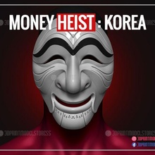 argent braquage Corée masque cosplay costume Halloween 3d print model - Mito3D