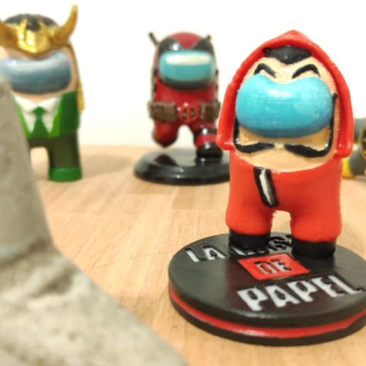 dinheiro roubo la casa papel versão amog brinquedos Diversão arte sus videogame professor Tóquio 3D print model - Mito3D