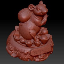 money rat fortune decoration jewelry chinese year 3d print model - Mito3D