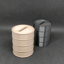 caja dinero barril pequeña cerdito banco diseño elegante salvar alcancia hucha 3d print model - Mito3D
