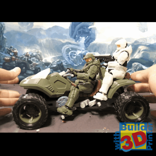 mangouste Douane spartiates action figure Halo spartiate mjolnir alimenté armure Maître chef vtt terrain véhicule jouet 3D print model - Mito3D