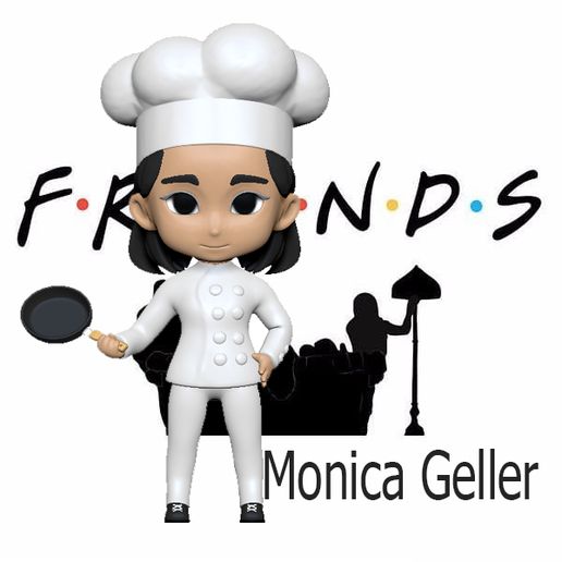 monica geller funko chibi risa juguete dibujos animados reunió madre amigos 3D print model - Mito3D