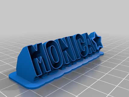 monica text customized office 3d print model - Mito3D