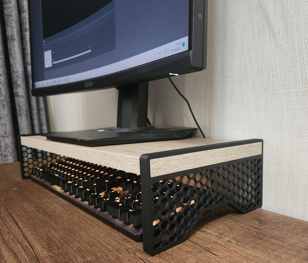 monitor stand honeycomb Home 3D print model - Mito3D