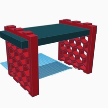 monitor estante soporte madera hogar casa apoyo 3d print model - Mito3D