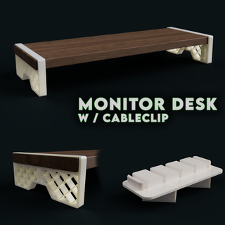 monitortable cable clip gamingxcults desktop monitor office keyboard desk cableclip m3 pla 3d print model - Mito3D