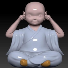monk - hear little no 3d print model - Mito3D