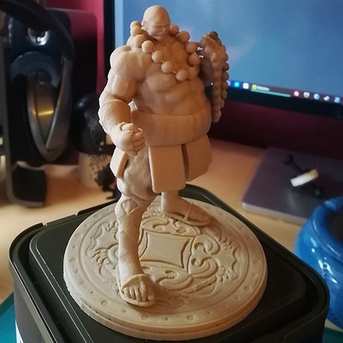 moine guerrier art figurine shaolin 3D print model - Mito3D