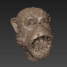 monkey monster macaco monstro arte Difícil esculpir 3d print model - Mito3D
