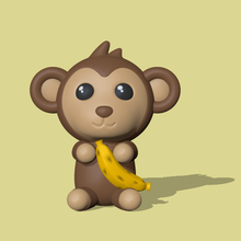 monkey cute figure sculpt sculpture sculptures animal toy art zoo forest banana funny 3d print model - Mito3D