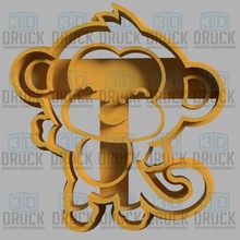Affe - monkey-cookie-cutter home monkey cookie cutter Keks 3d print model - Mito3D