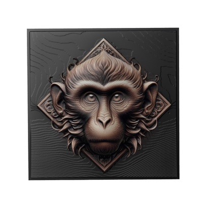 singe animal soulagement art animaux yeggi mito3d buste google pendentifs médaillon relief wall mur 3d print model - Mito3D