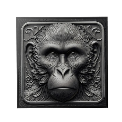 singe animal soulagement art animaux yeggi mito3d buste google pendentifs médaillon relief wall mur 3d print model - Mito3D