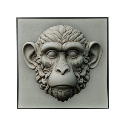 singe animal soulagement art animaux yeggi mito3d buste google pendentifs médaillon relief wall mur 3d print model - Mito3D