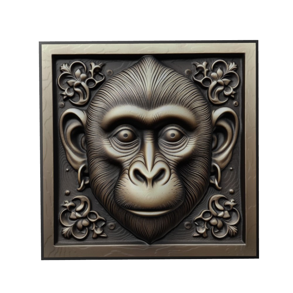 singe animal soulagement art animaux yeggi mito3d buste google pendentifs médaillon relief wall mur 3D print model - Mito3D