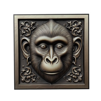 singe animal soulagement art animaux yeggi mito3d buste google pendentifs médaillon relief wall mur 3d print model - Mito3D