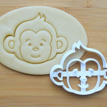 monkey cookie fondant cutter marker / with 3d print model - Mito3D