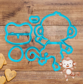 singe coupeur modulé fondant découper biscuit 3d print model - Mito3D