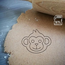 monkey face cookie cutter fun baking dough shape kitchen bake cookies speculoos 3d print model - Mito3D