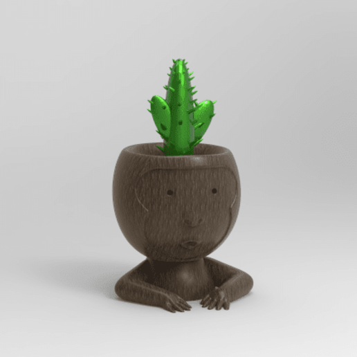 monkey flowerpot supported pots monkeys pot flower flowers plants robert plant 3D print model - Mito3D