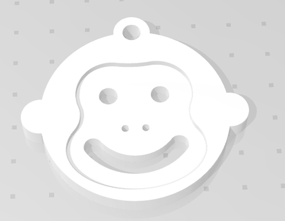 monkey head keychain 3d print model - Mito3D