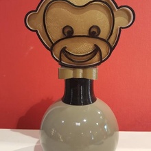 scimmia testa apparecchio regalo bambino Natale camera animale 3d print model - Mito3D
