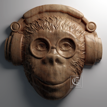 scimmia cuffie 3d stl File cnc 3d print model - Mito3D