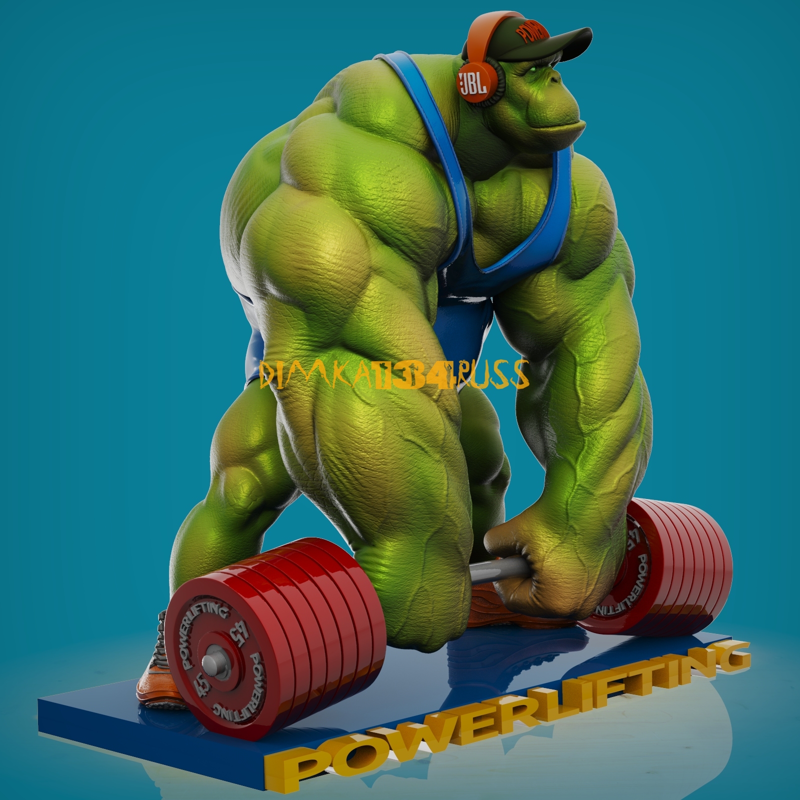 monkey hulk mutant dimka134russ stl marvel comix statue spiderman xman animal 3d printing powerlifting bodybuilding sport crossfit 3D print model - Mito3D