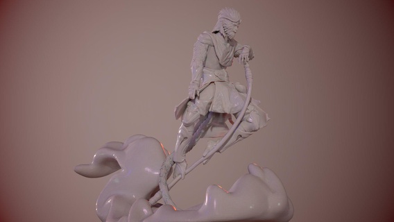 mono Rey imprimible v2 wukong Mono viaje 80s goku Oeste reymono muerto penesotén taoísmo viajealoeste fantasía Budismo Sunwukong buda 3d print model - Mito3D