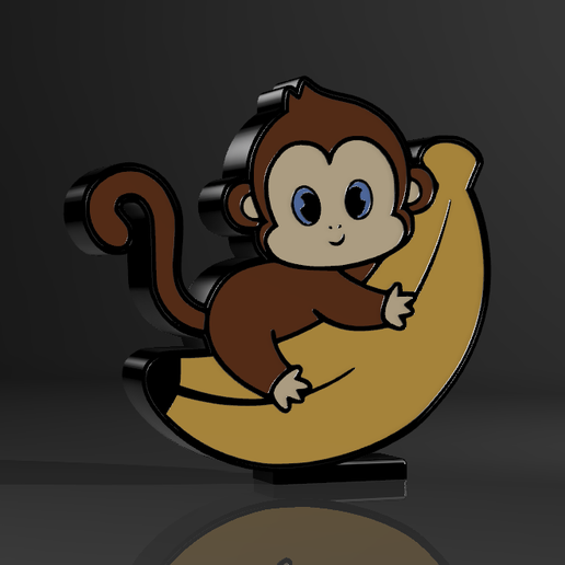 monkey lamp v2 3D print model - Mito3D