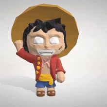 monkey luffy lowpolypop collection objoy various one piece monley figurine 3d print model - Mito3D