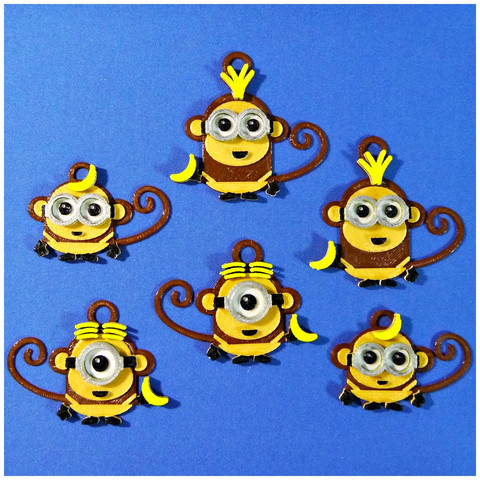 monkey minions keychain magnets home animal animals chinese new year keychains monkeys 3D print model - Mito3D