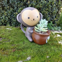 monkey planter animal pot garden suculent cute 3d print model - Mito3D