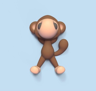 macaco repouso arte fofa engraçado escultura animal brinquedo miniaturas Toque decorativo desenho animado pré escola 3d print model - Mito3D