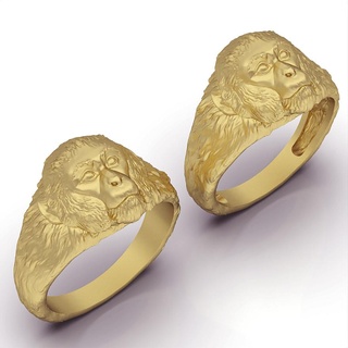 monkey ring silver gold kobra jewelry printable 3d model trend fashion design zbrush tiger 3d print model - Mito3D