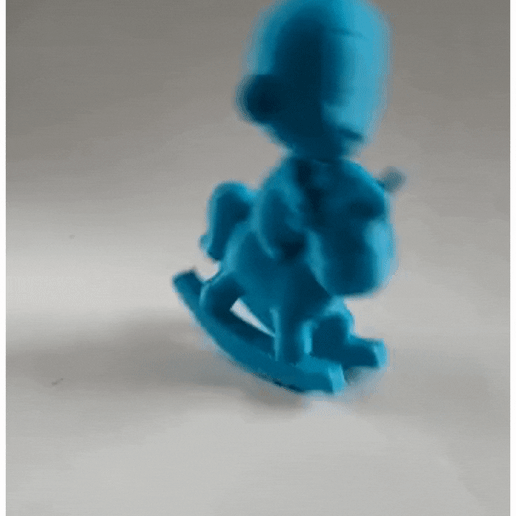 scimmia dondolo cavallo legno carina figura scolpire scultura sculture animale giocattolo arte divertente decorativo miniatura bambino arredamento giocare 3D print model - Mito3D