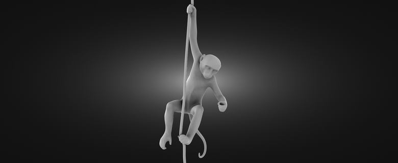 maymun İp Sanat darbesi mevcut iş dekor el yapımı tasarım iç dekorasyon hediye oyuncak ev heykel heykelcik büst hayvan doğa 3d print model - Mito3D
