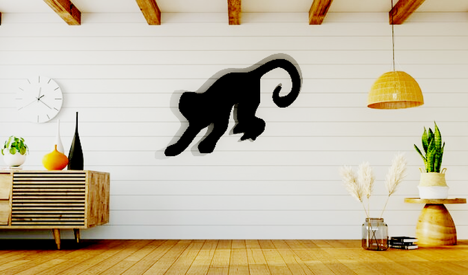 monkey wall art 3d print model - Mito3D