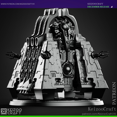 monolith necron art monolithe nécron miniature jeu guerre canoptek espace marines wh 3d print model - Mito3D