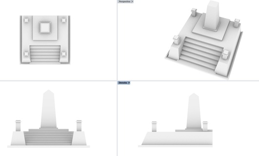 monolito 50x50mm Giochi gioco guerra giocattolo architettura parti 3d print model - Mito3D