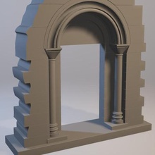 monolithique, porte romane de l'architecture archtecture modèle la construction thu roman 3d print model - Mito3D
